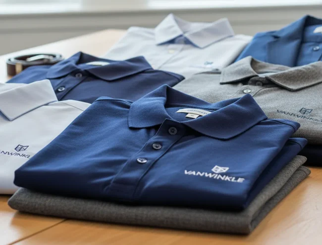 Corporate team wearing branded polo shirts in Texas